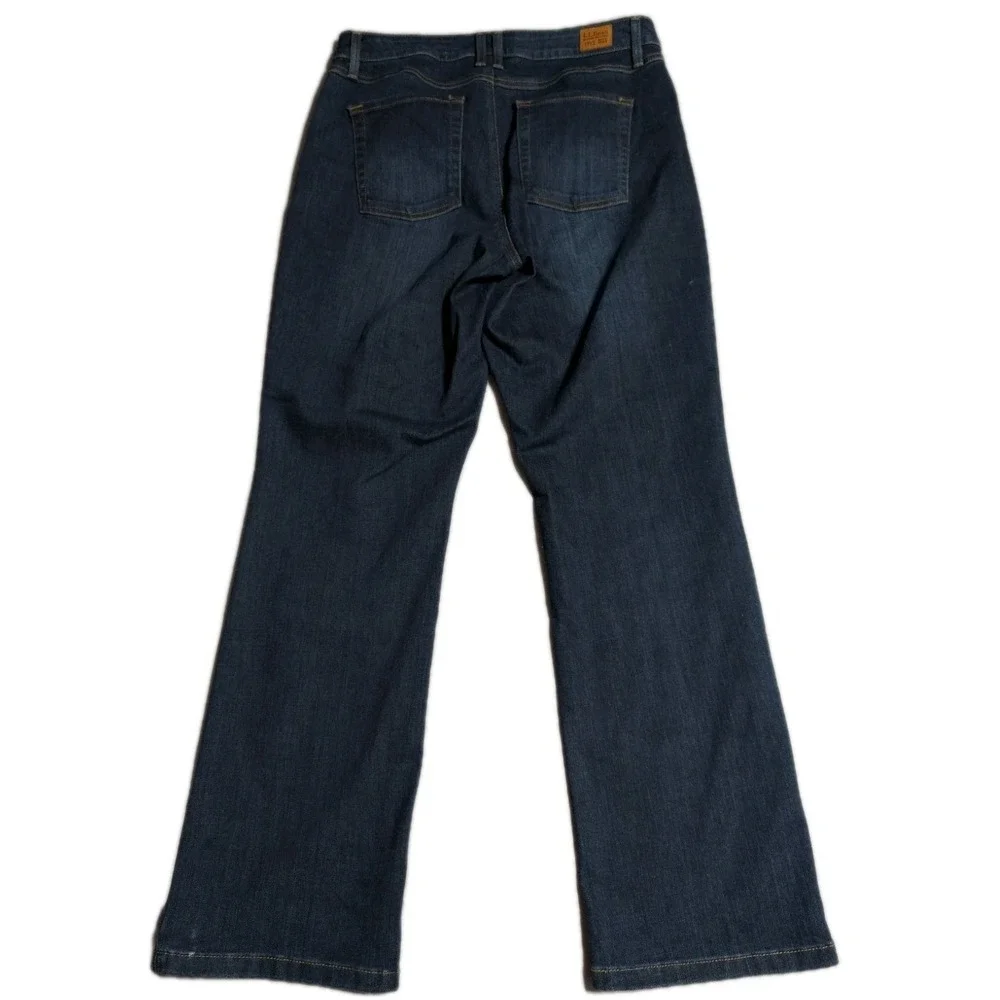 L.L.Bean BeanFlex Bootcut Jeans Womens 12‎ Regular Dark Wash Stretch Denim